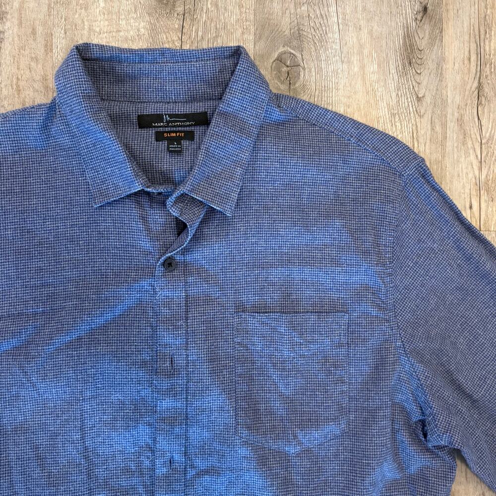 Marc Anthony Slim Fit Large Blue Dress Button Down